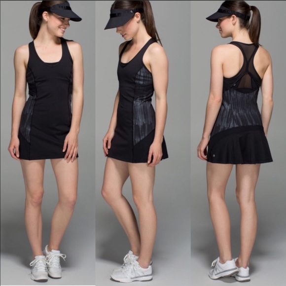 lululemon athletica Dresses & Skirts - Lululemon Ace Dress Black Multi Color Tennis Dress